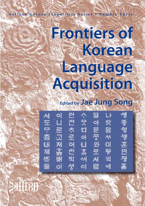 Frontiers of Korean Language Acquisition, volume three in Saffron Korean Linguistics Series, brings together original contributions from leading scholars of Korean language acquisition research. Six of the eight articles address L1 or L2 acquisition of Korean, and two deal with Korean speakers’ L2 acquisition of English or providing a general discussion of L1/L2 acquisition in the context of linguistic typology.